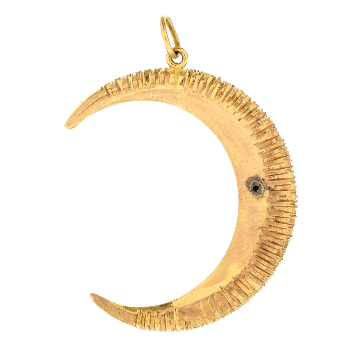 Antique style Diamond and 14K Crescent Moon