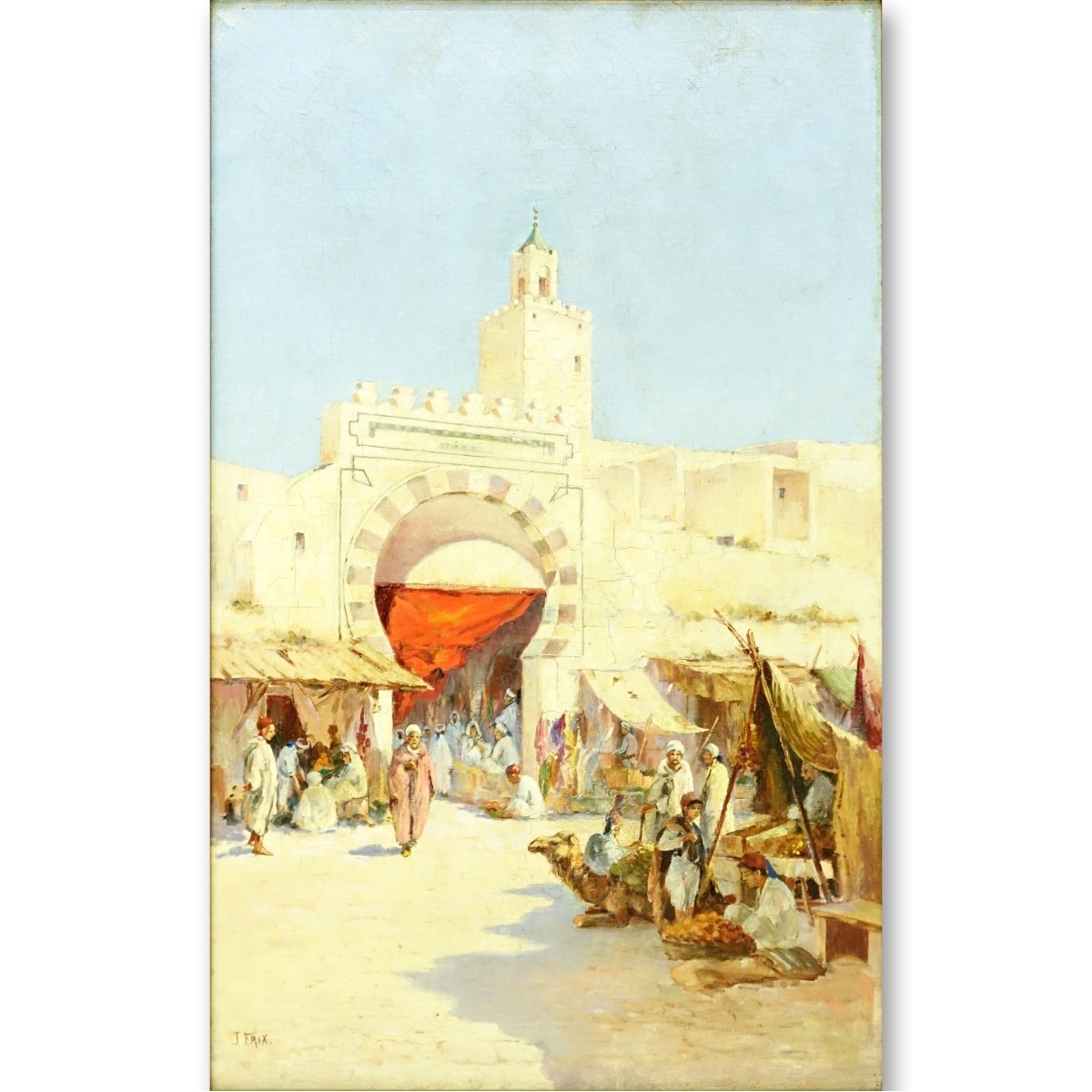 Jean Frix (19/20th C) O/C Orientalist Market Scene