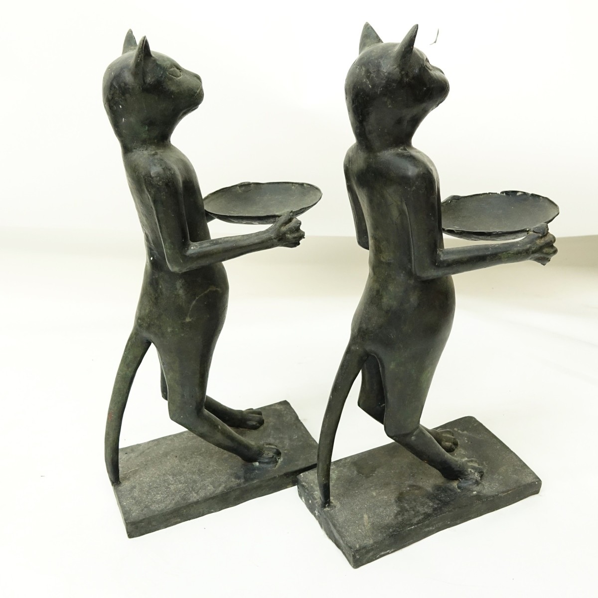 Pair of French Spelter Cat Figures