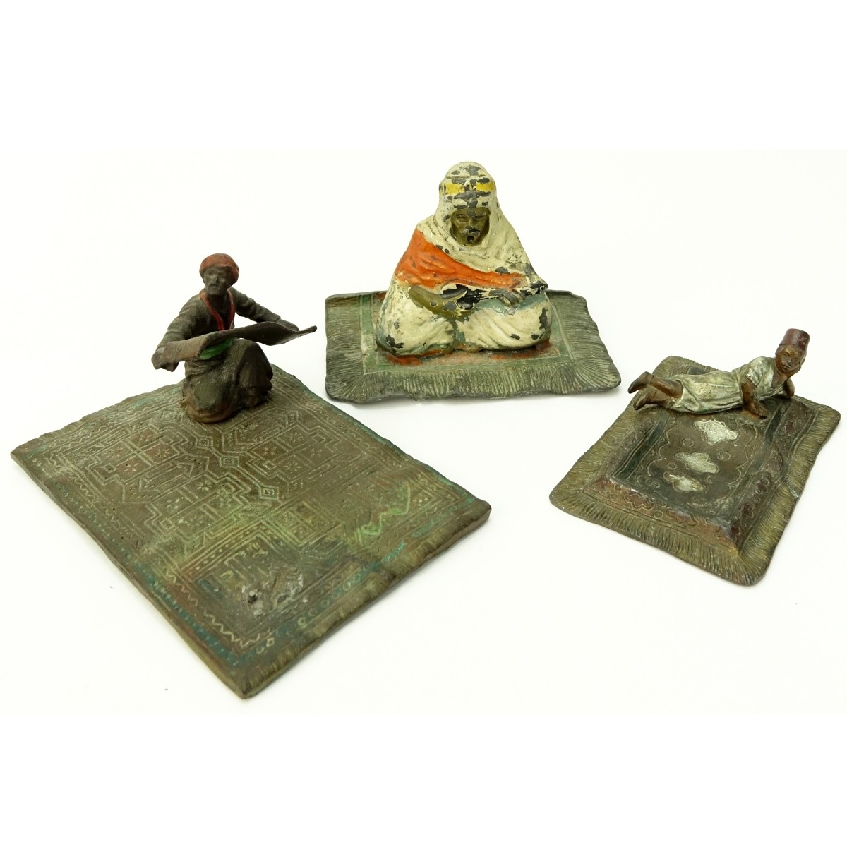 Three Polychrome Spelter Orientalist Miniature