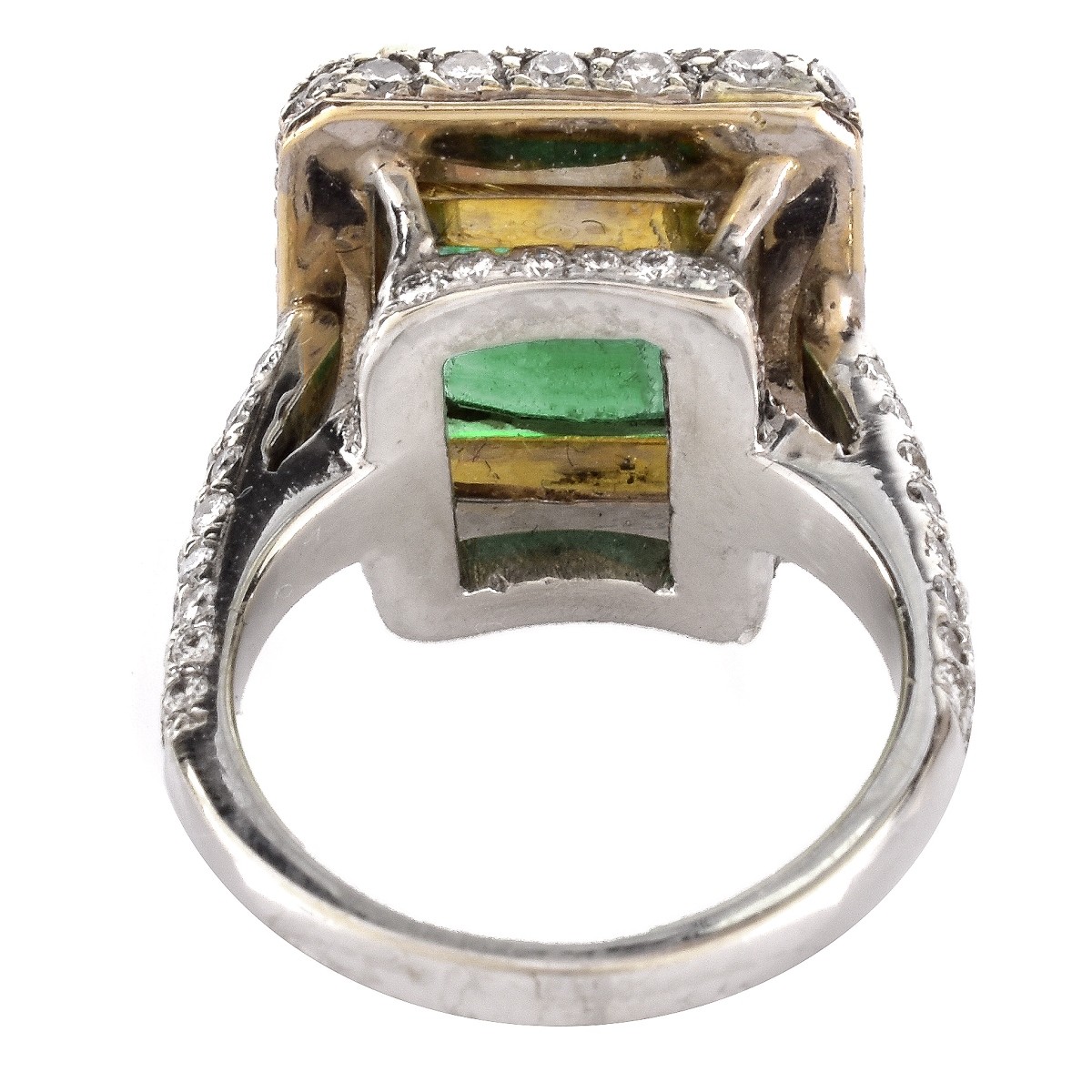 GIA 5.32ct Emerald, Diamond and 14K Gold Ring