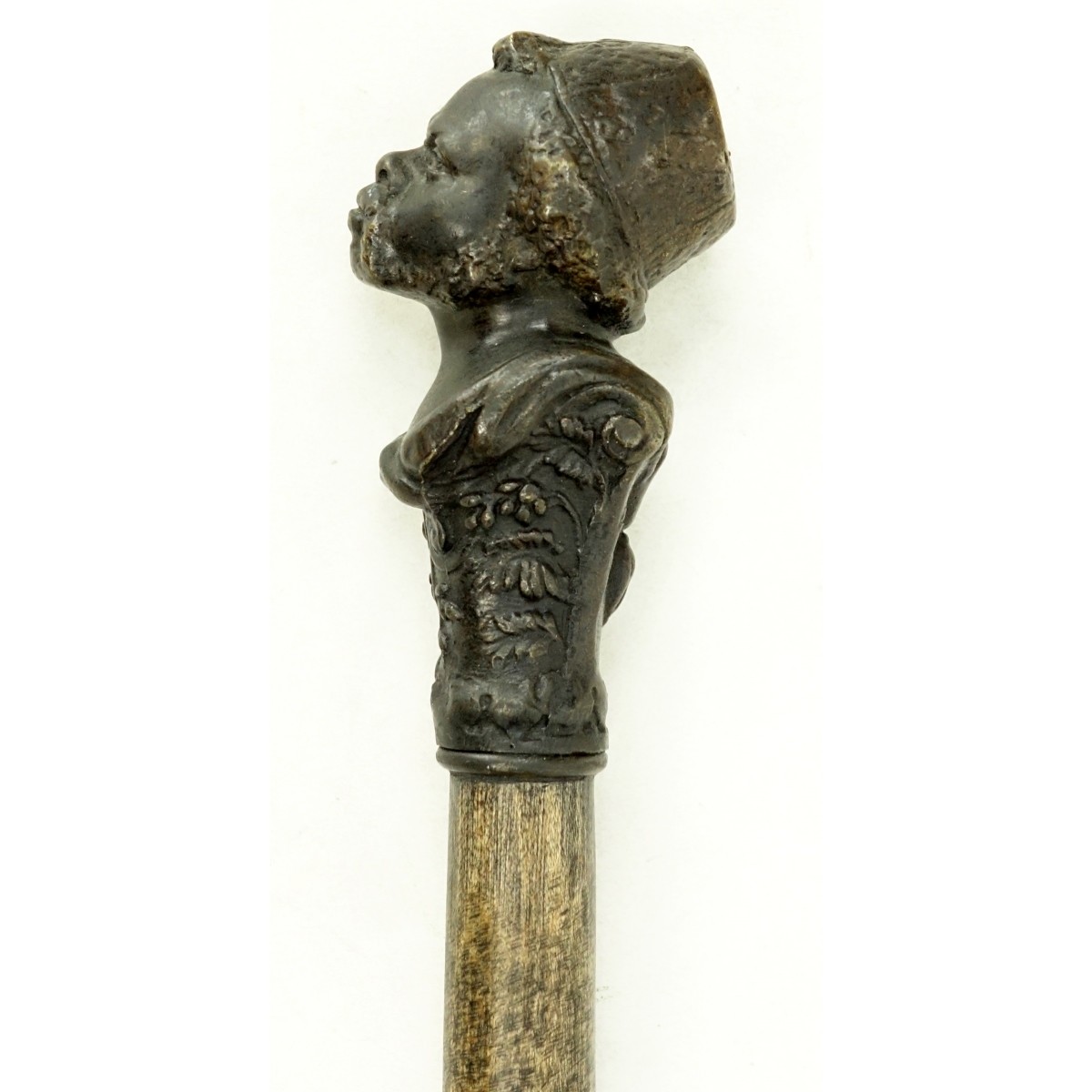 19th Century Bronze Nubian Figural Walking Cane