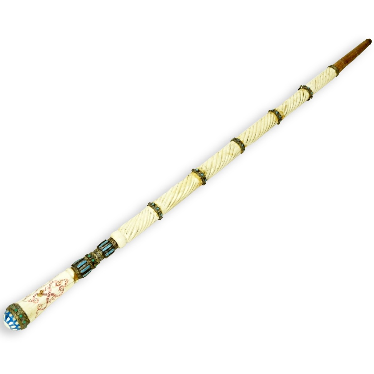 Antique Tibetan Polychrome Walking Stick