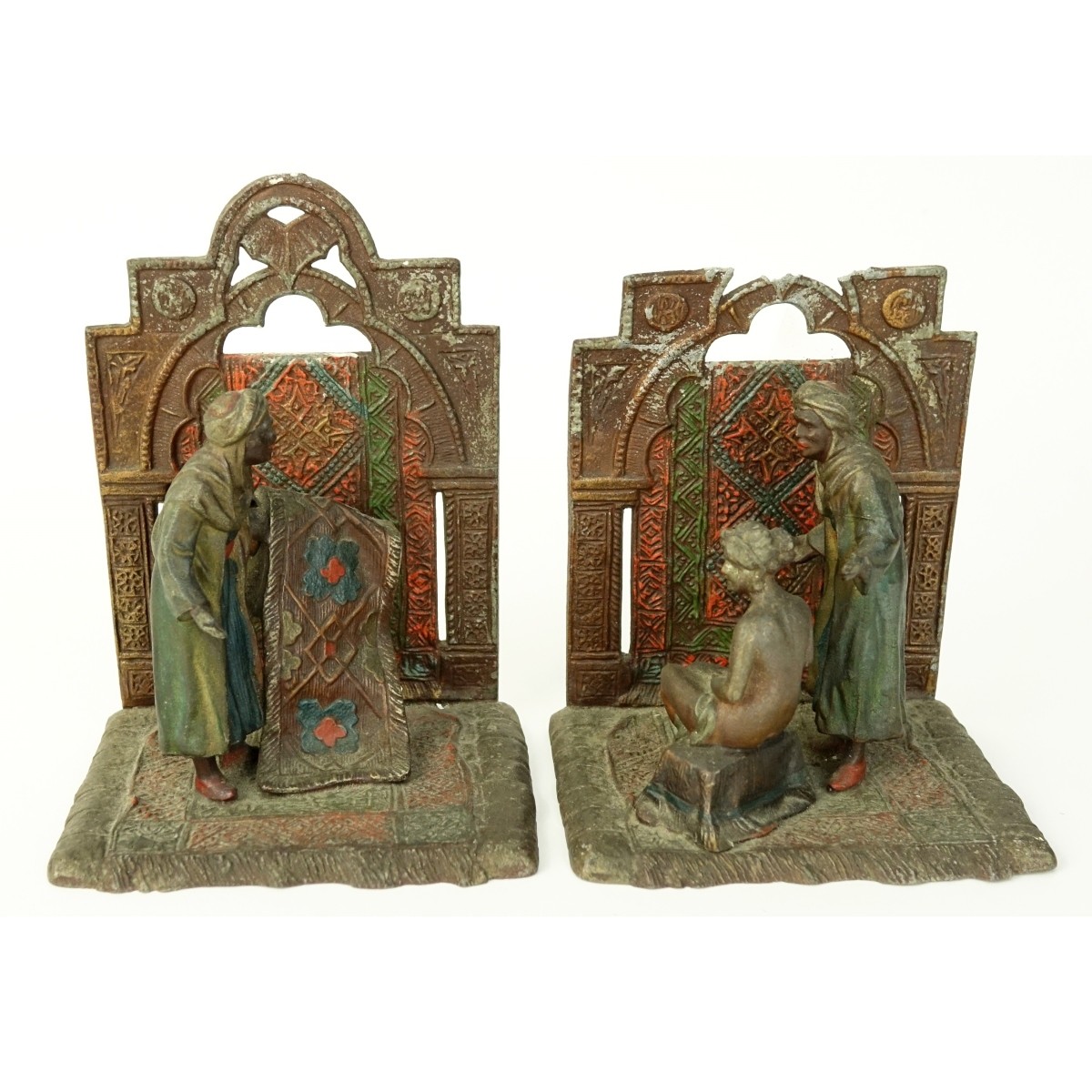 Two (2) Austrian Polychrome Spelter Sculptures