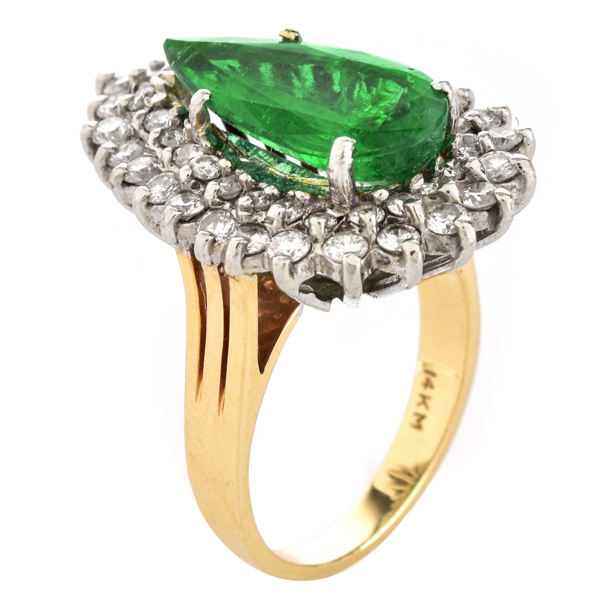 Emerald, Diamond and 14K Gold Ring