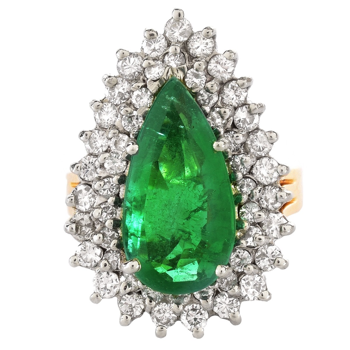 Emerald, Diamond and 14K Gold Ring