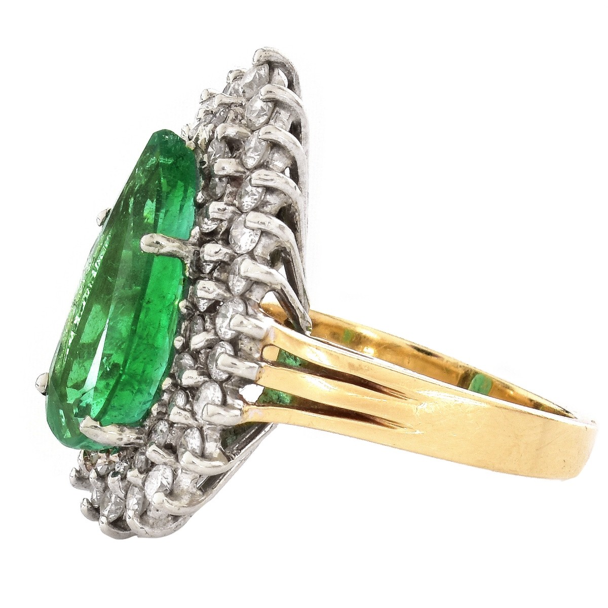 Emerald, Diamond and 14K Gold Ring