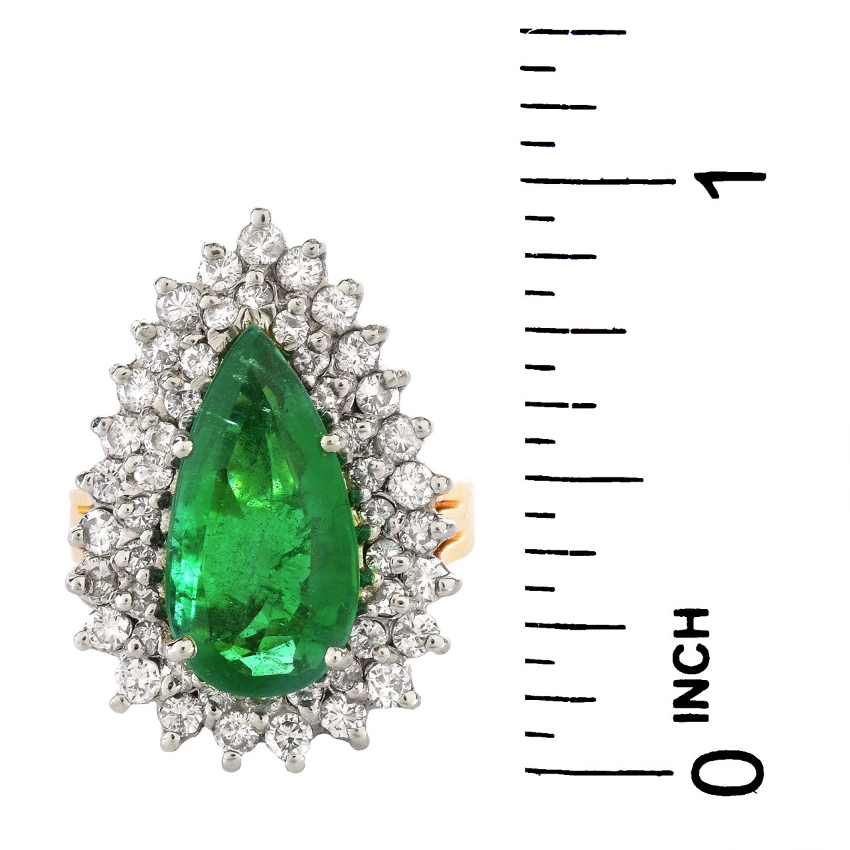 Emerald, Diamond and 14K Gold Ring