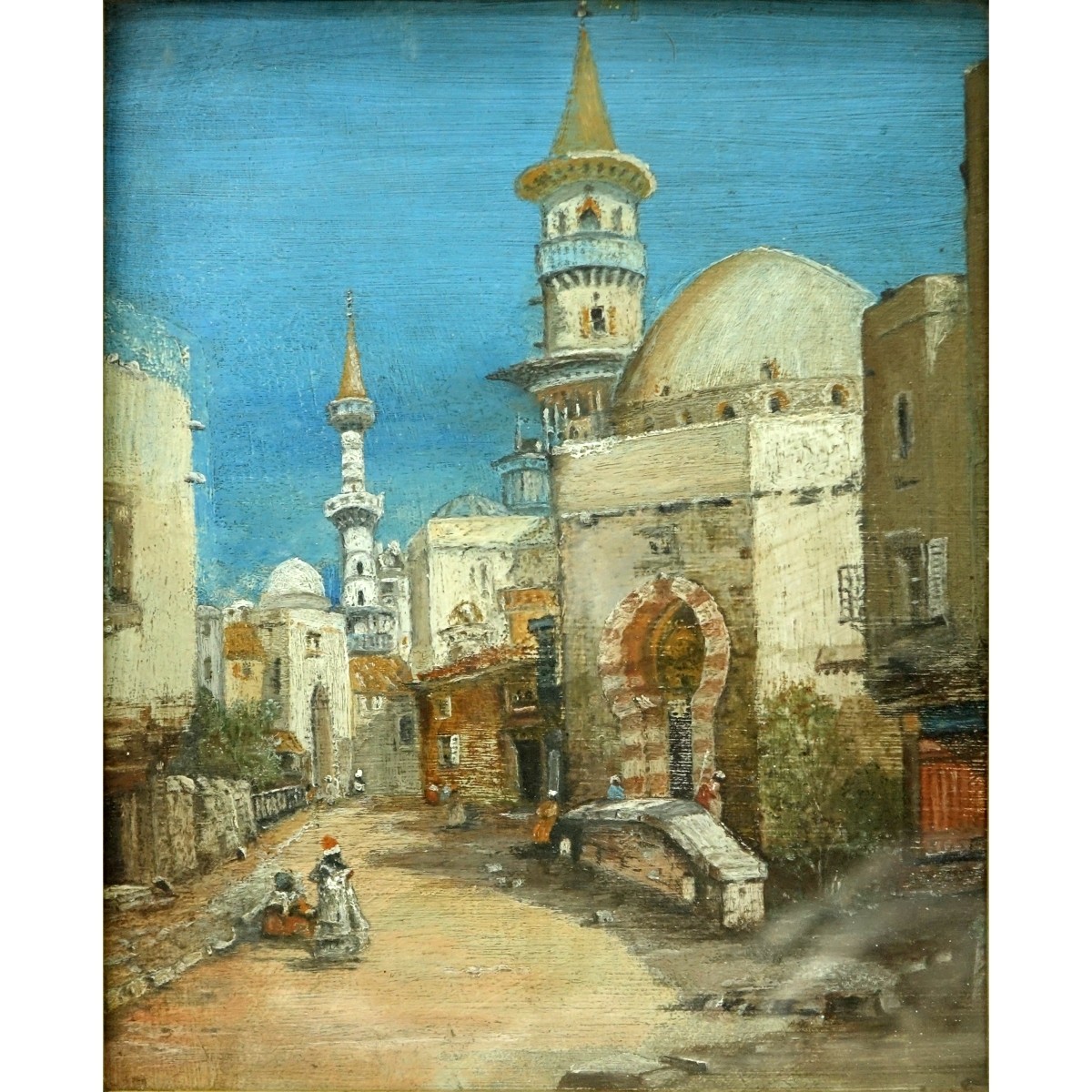 Pair Orientalist School Oil On Panel Paintings