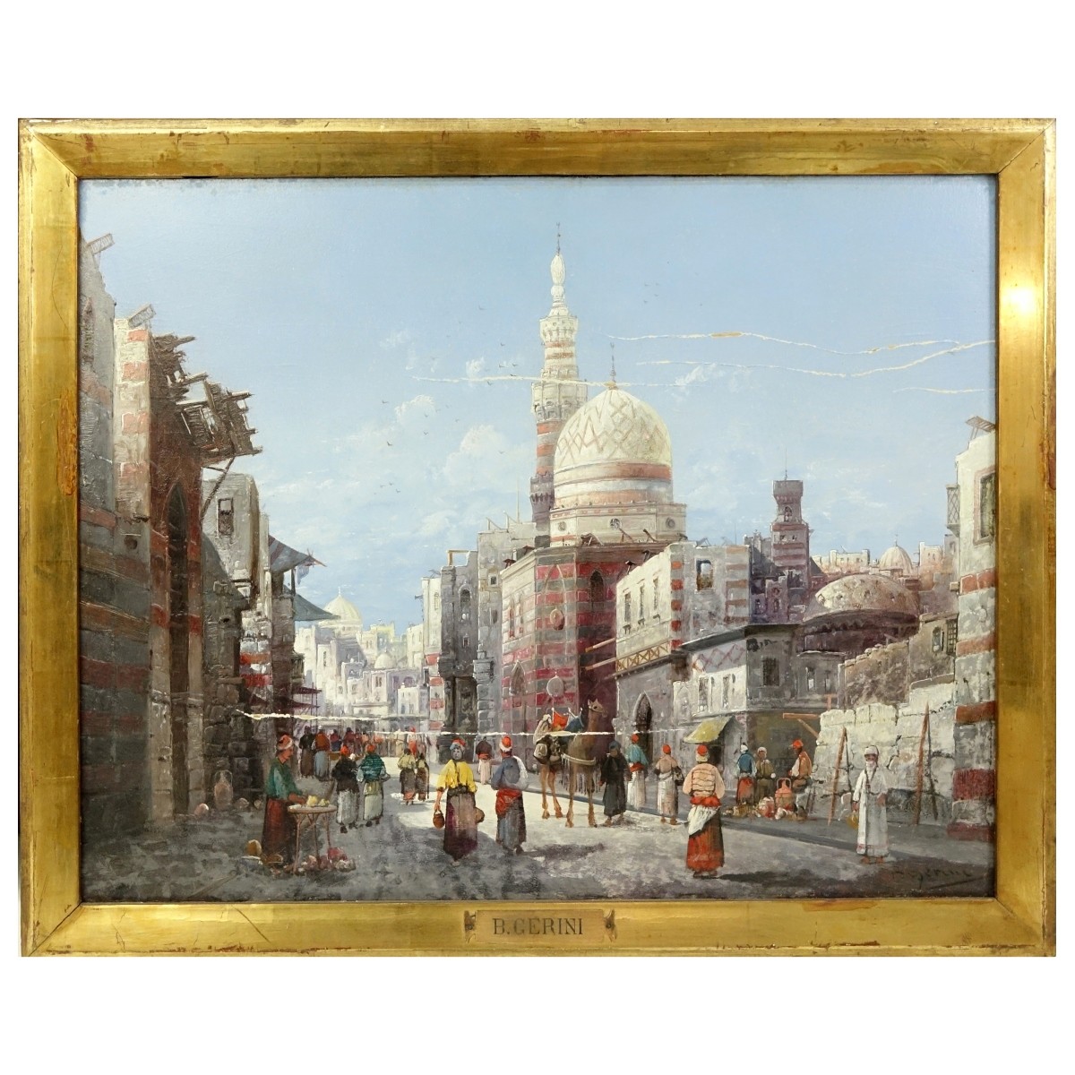 Orientalist School O/P "Busy City Street Scene"