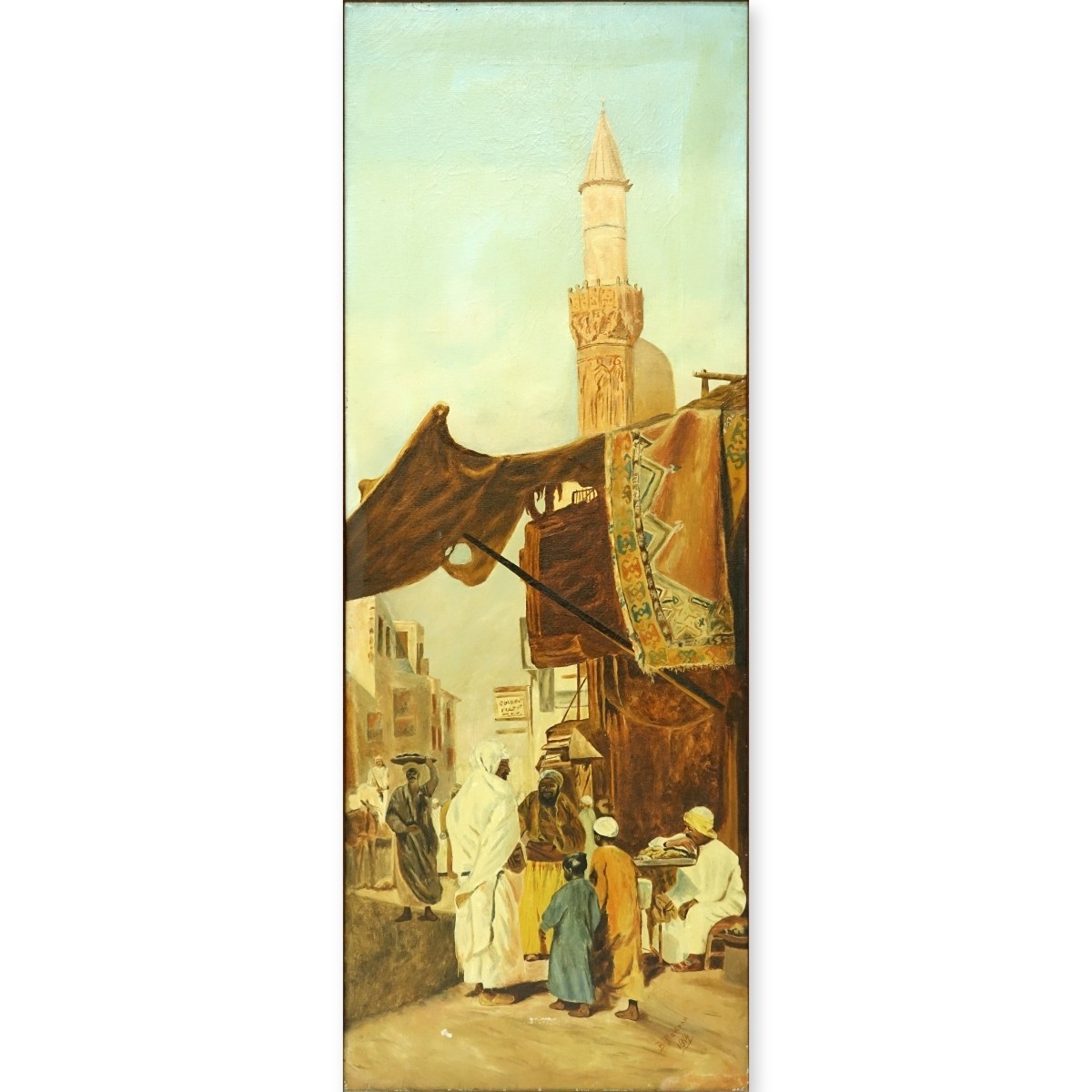 Orientalist School Oil On Canvas "Marketplace"