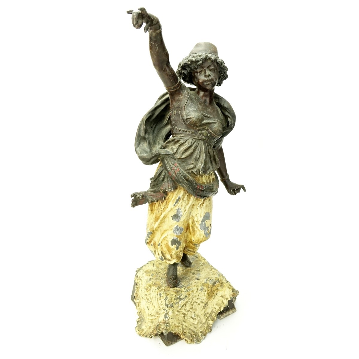 Antique Polychrome Spelter Orientalist Figure