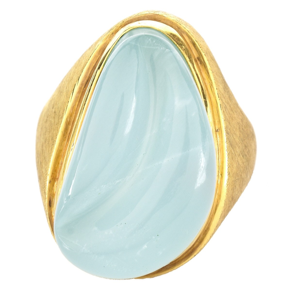 H. Burle Marx Aquamarine and 18K Gold Ring