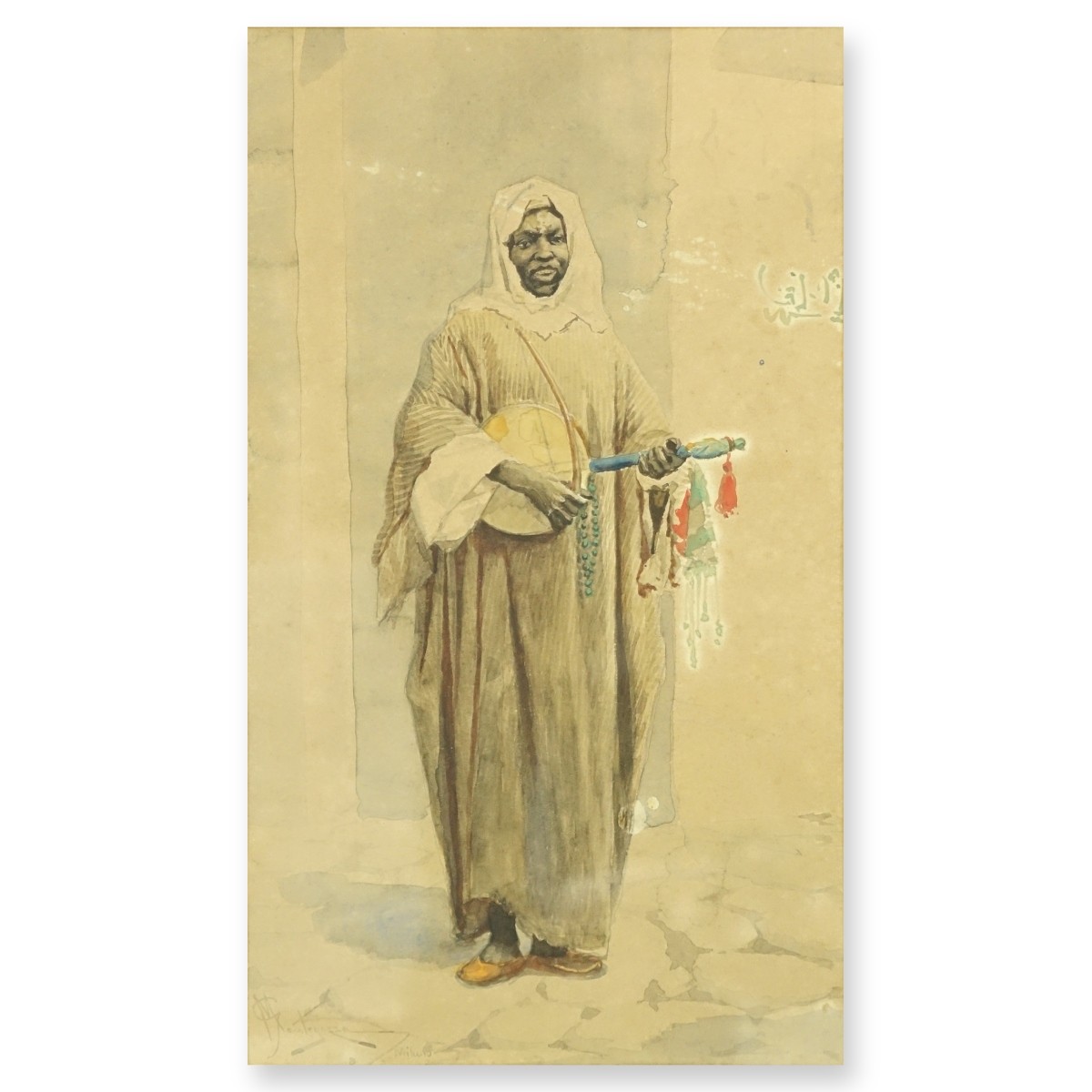 Giacomo Mantegazza, Italy Watercolor "Musician"