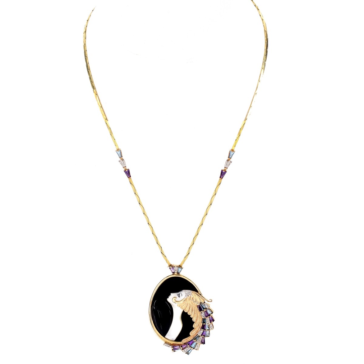 Erte Pendant Necklace "Beauty and the Beast"
