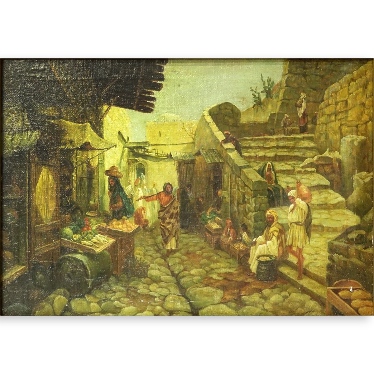 Orientalist School Oil/Canvas "Market Scene"