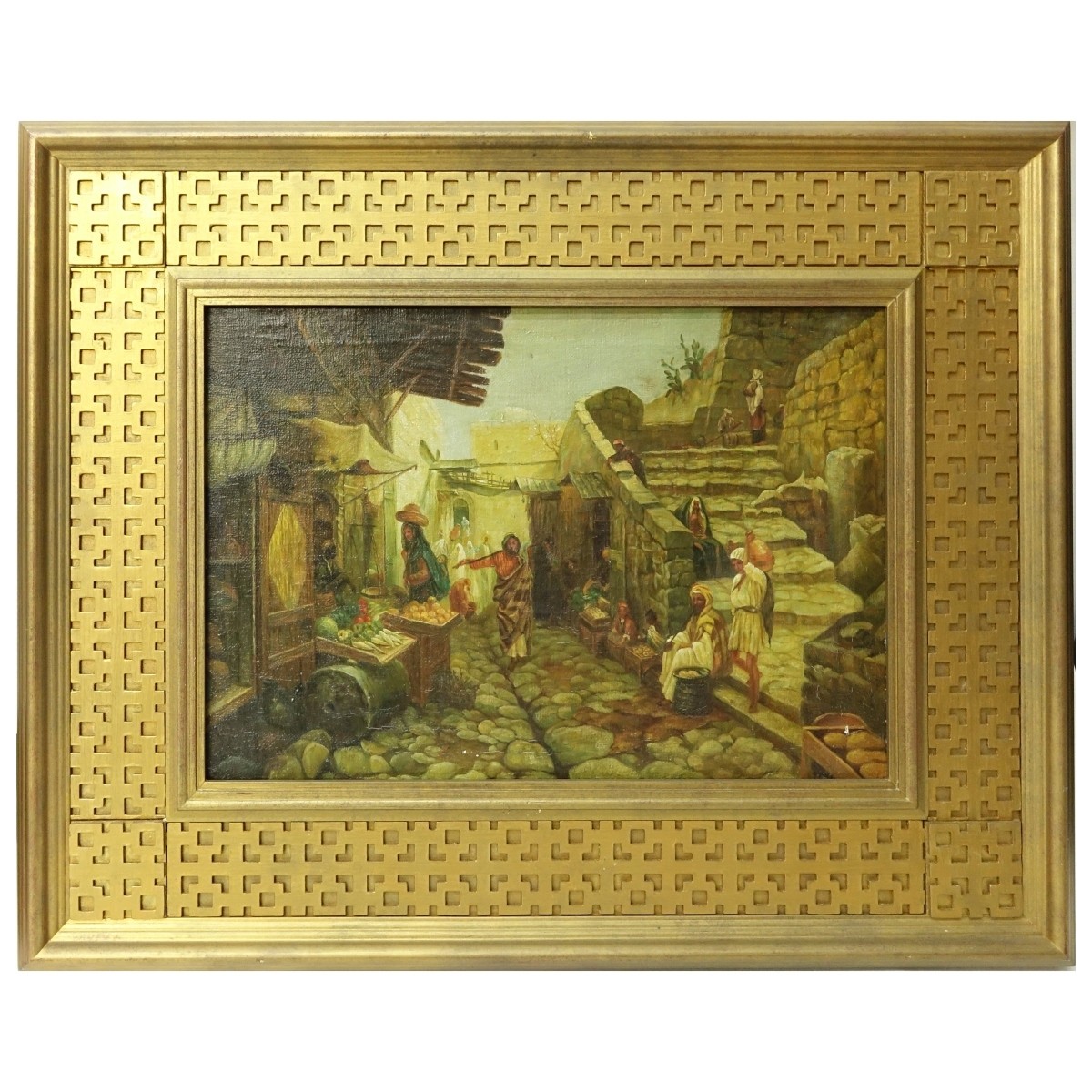 Orientalist School Oil/Canvas "Market Scene"