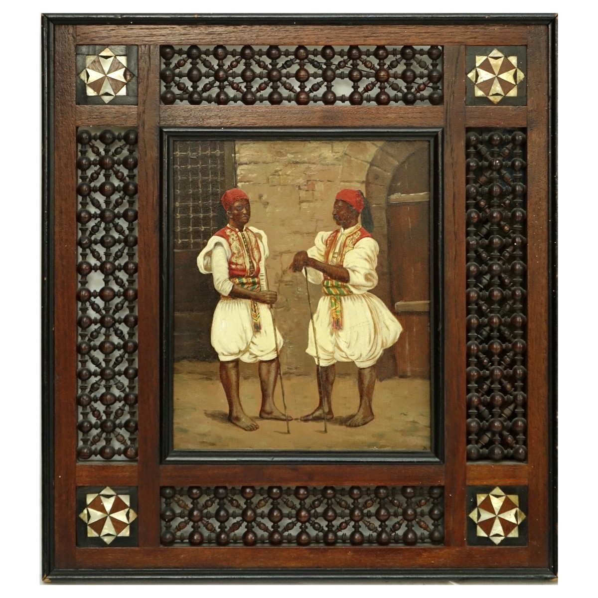 Moroccan School O/B Inlaid Fretwork Frame