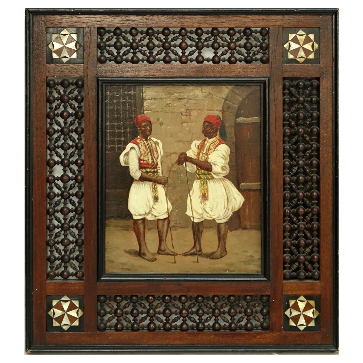 Moroccan School O/B Inlaid Fretwork Frame