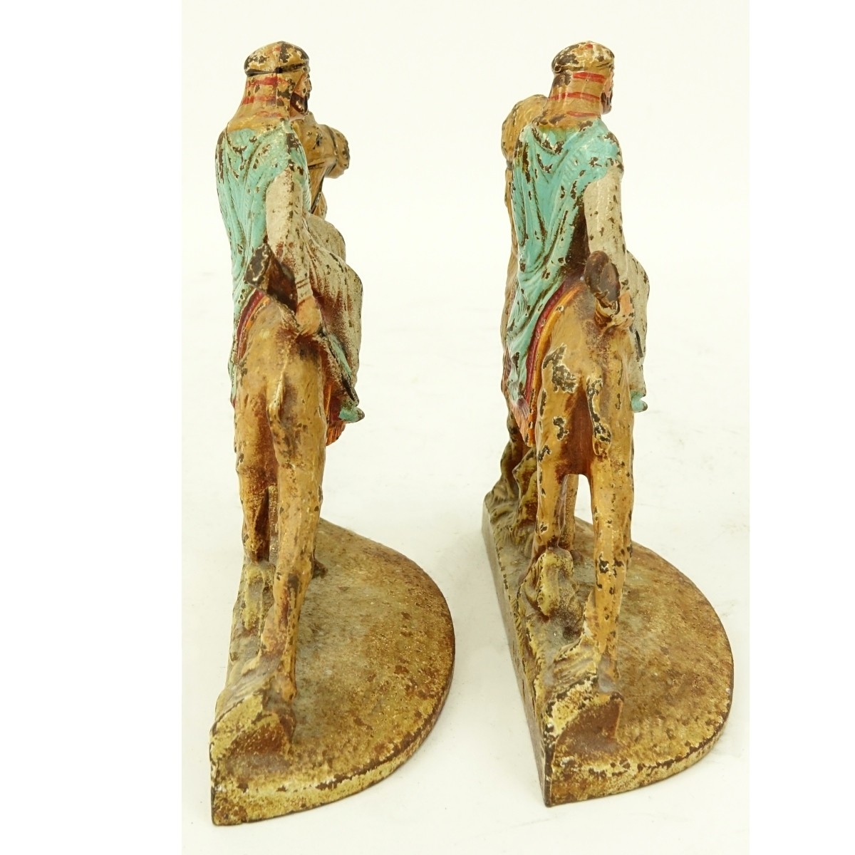 Pair of Polychrome Cast Iron Bookends