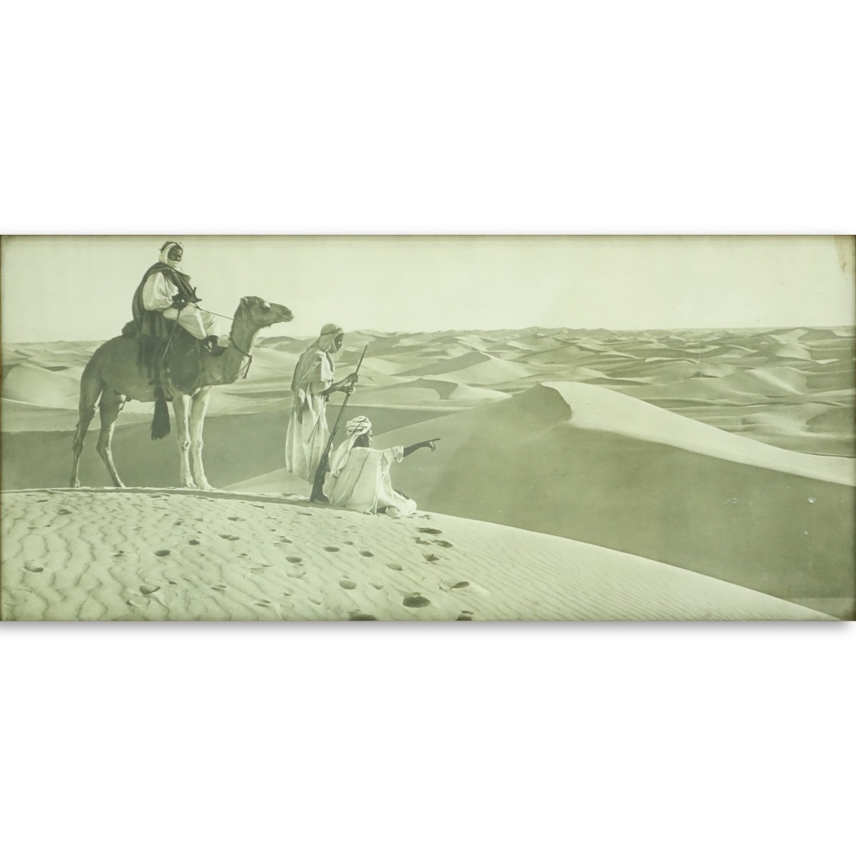 Vintage Black & White Print "Arabs In The Desert"