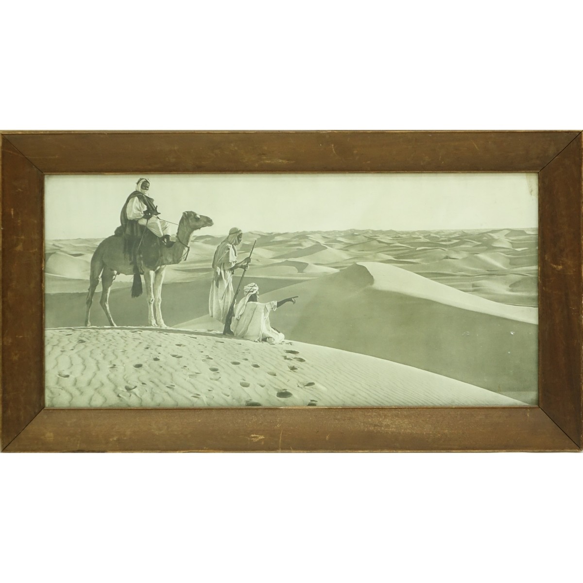 Vintage Black & White Print "Arabs In The Desert"