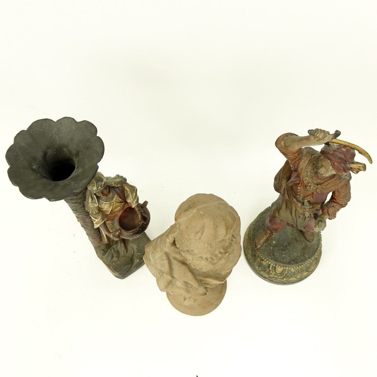 Three (3) Orientalist Polychrome Sculptures