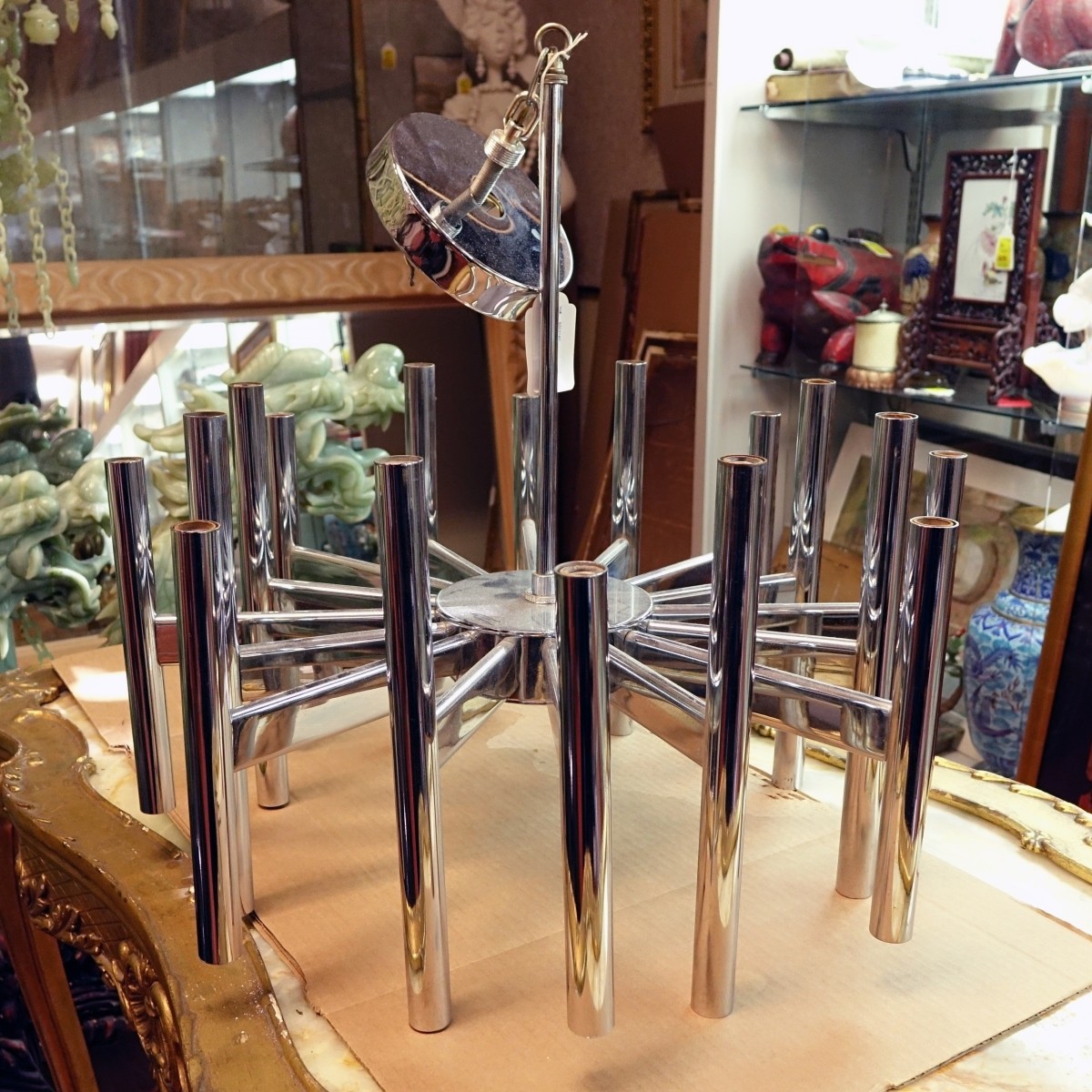 Mid Century Modern Chrome Chandelier