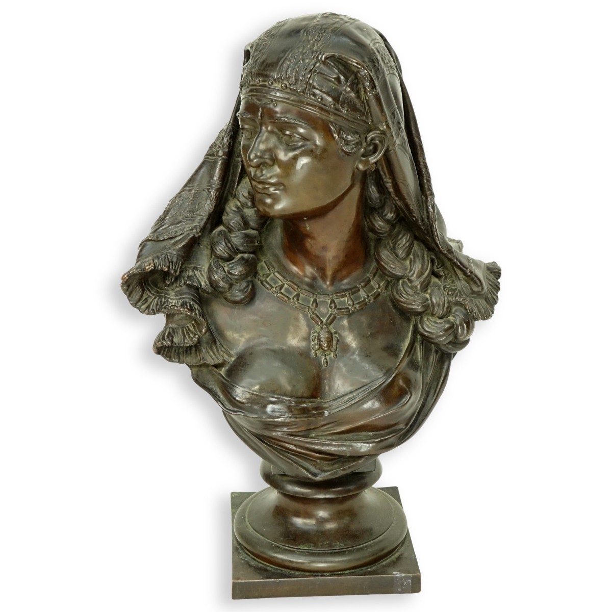 Antique French Spelter Orientalist Female Bust