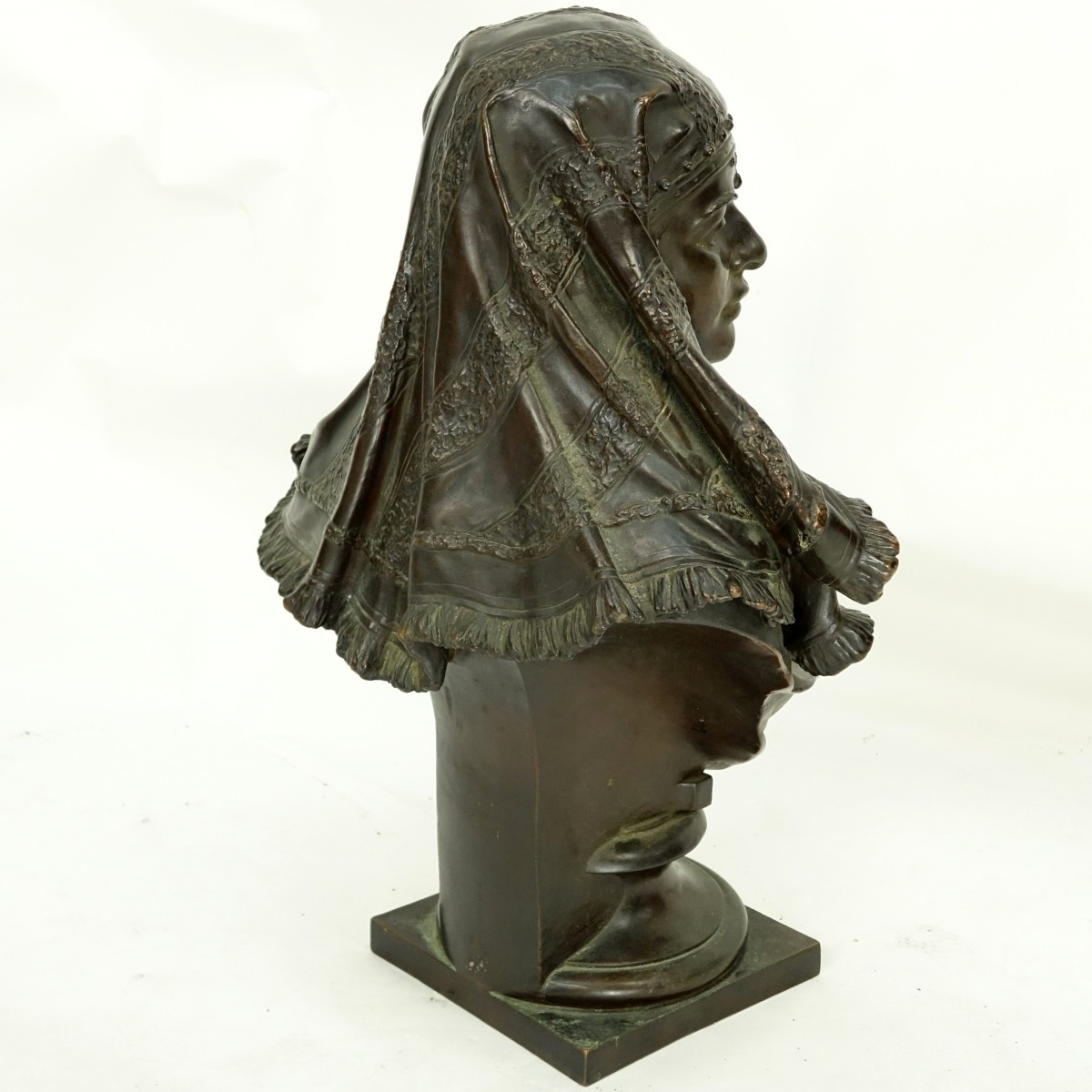 Antique French Spelter Orientalist Female Bust