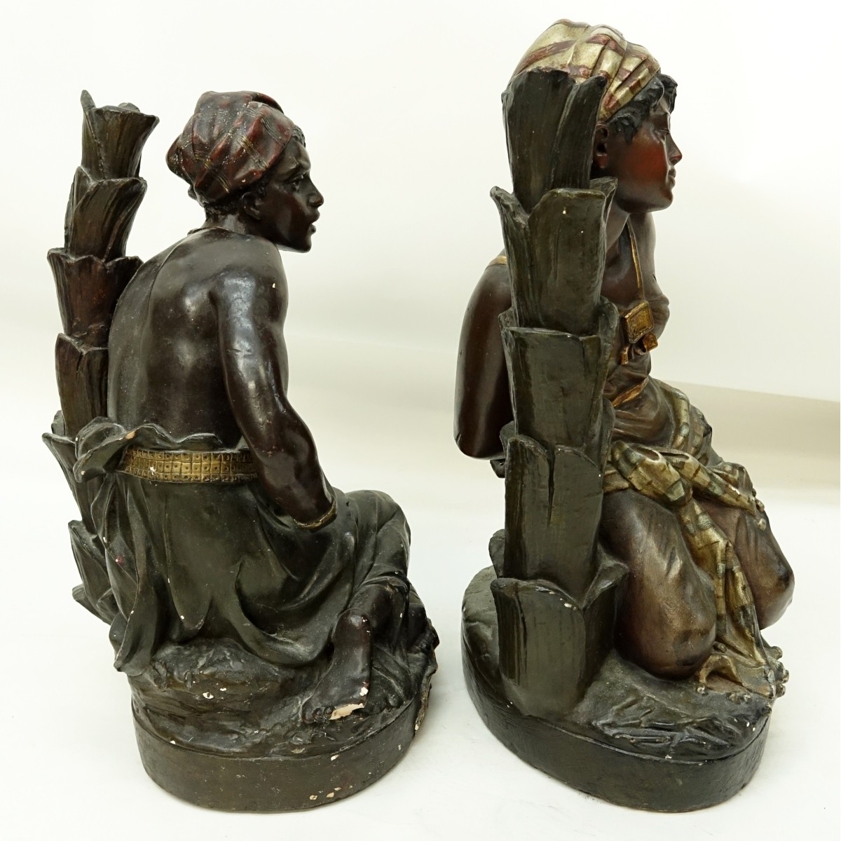 Pair of French Orientalist Slave Figures