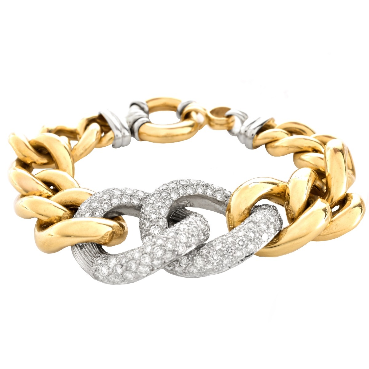 Vintage Italian Diamond and 18K Gold Bracelet