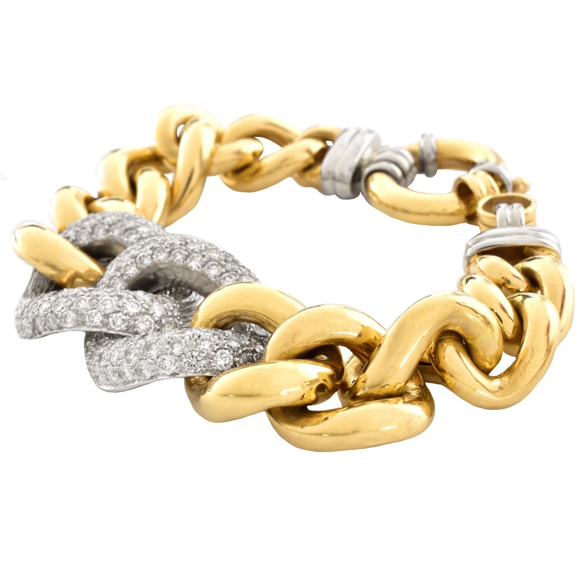 Vintage Italian Diamond and 18K Gold Bracelet