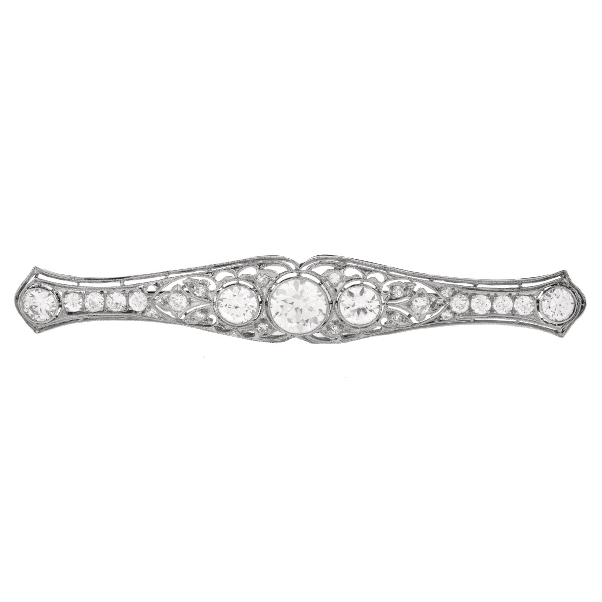 Art Deco Diamond, Platinum Bar Brooch