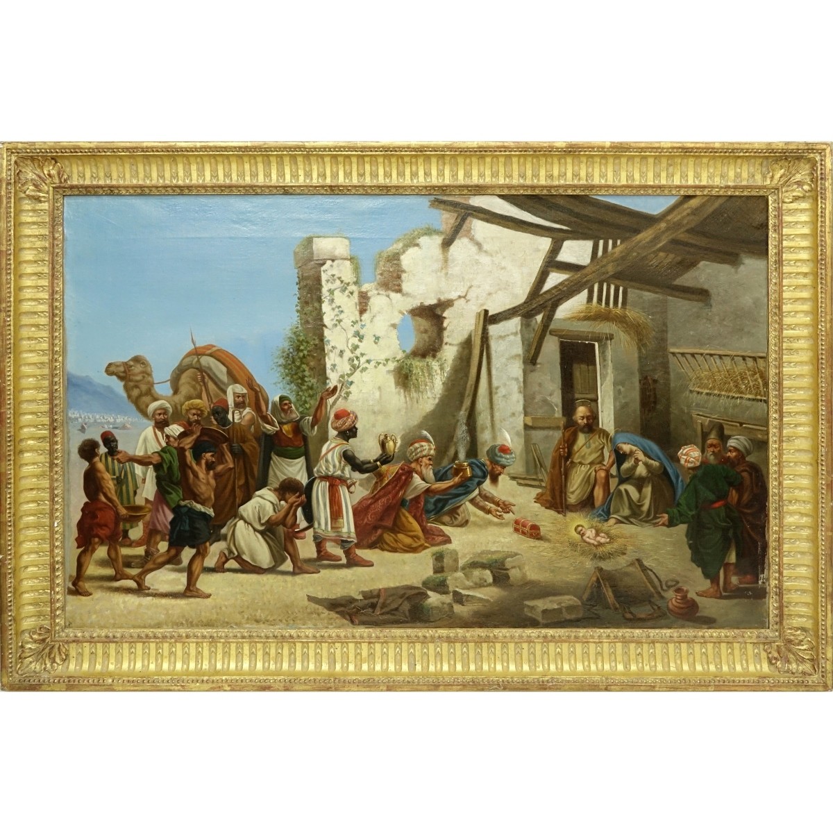 Antique Orientalist School Oil On Canvas