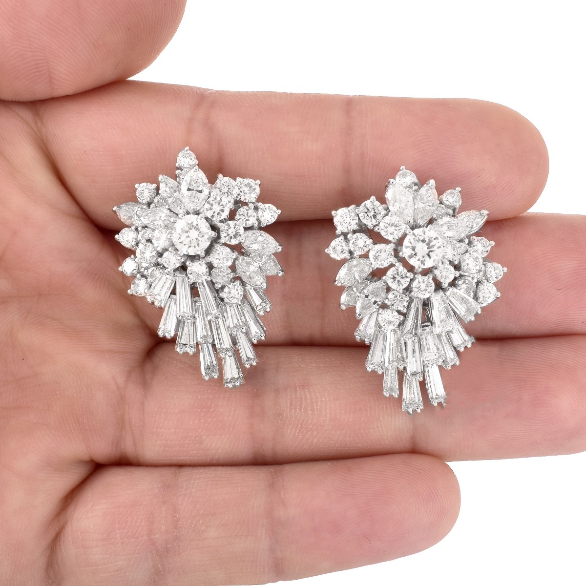 19.0ct Diamond and Platinum Earrings