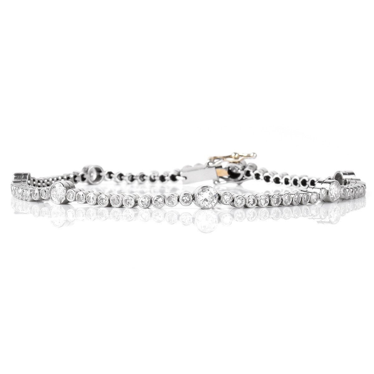 Art Deco Diamond and Platinum Line Bracelet