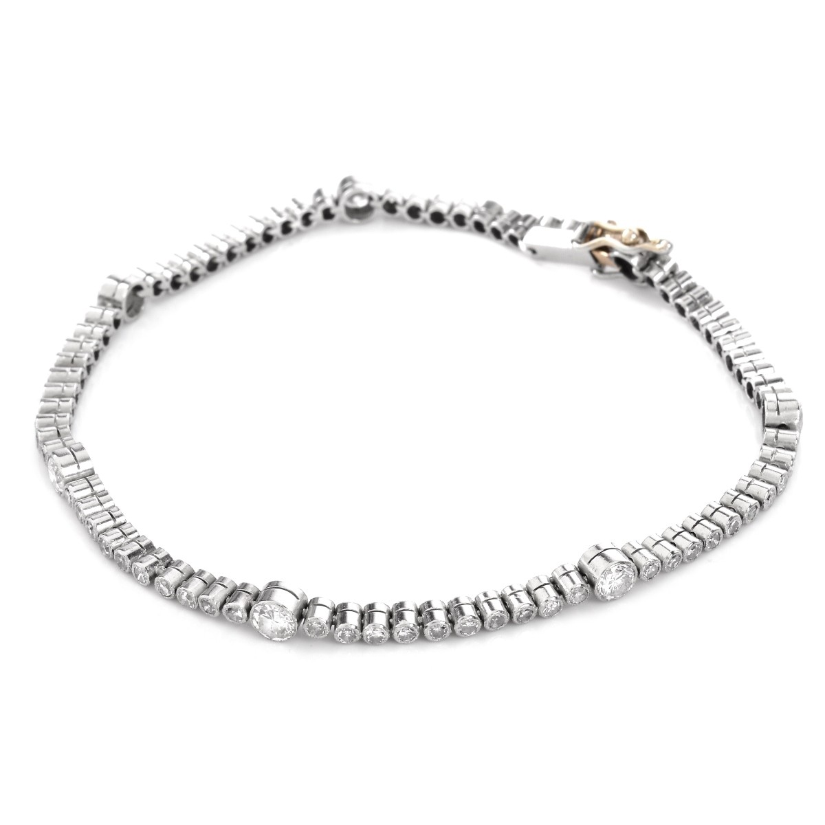 Art Deco Diamond and Platinum Line Bracelet