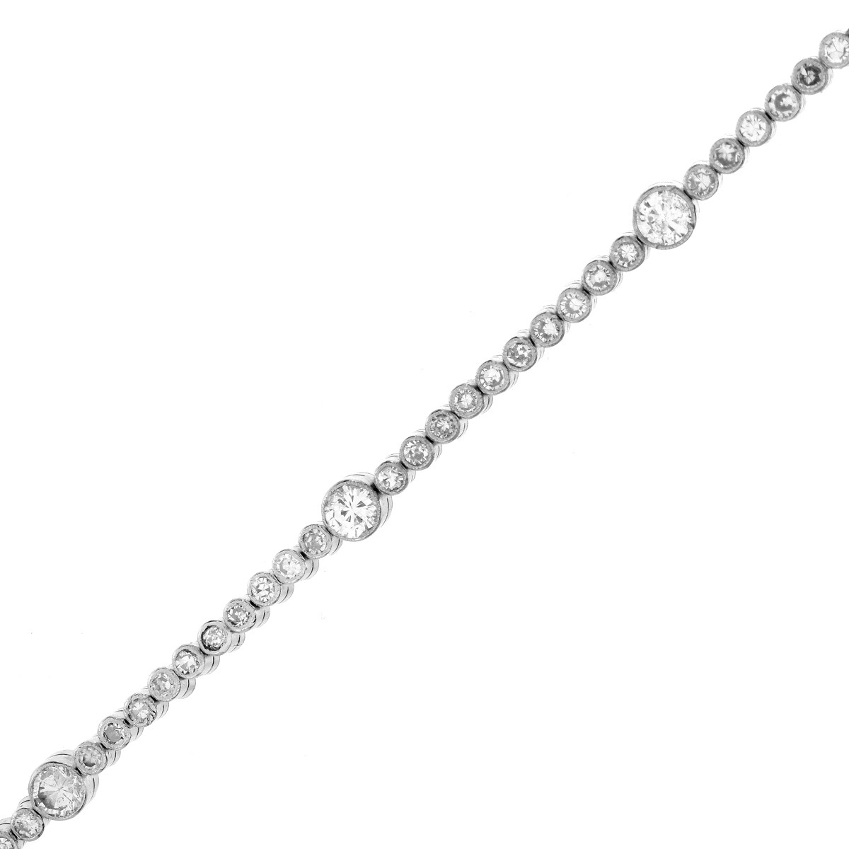 Art Deco Diamond and Platinum Line Bracelet
