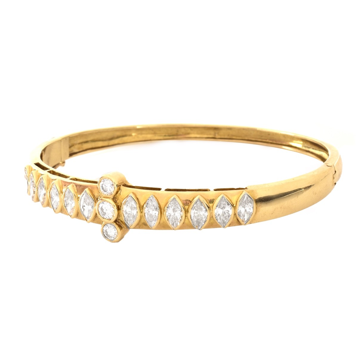 3.50ct TW Diamond and 14K Gold Bangle