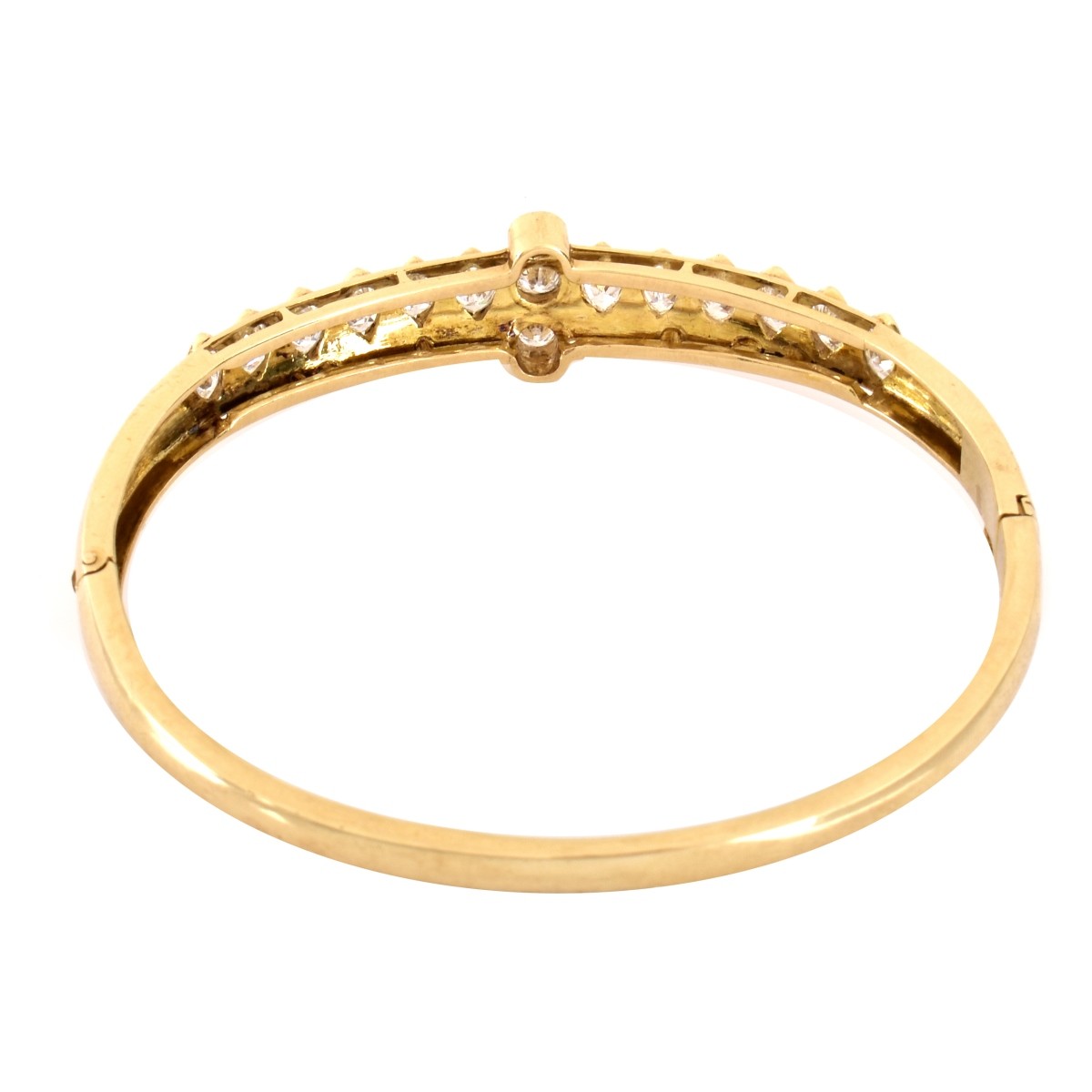 3.50ct TW Diamond and 14K Gold Bangle