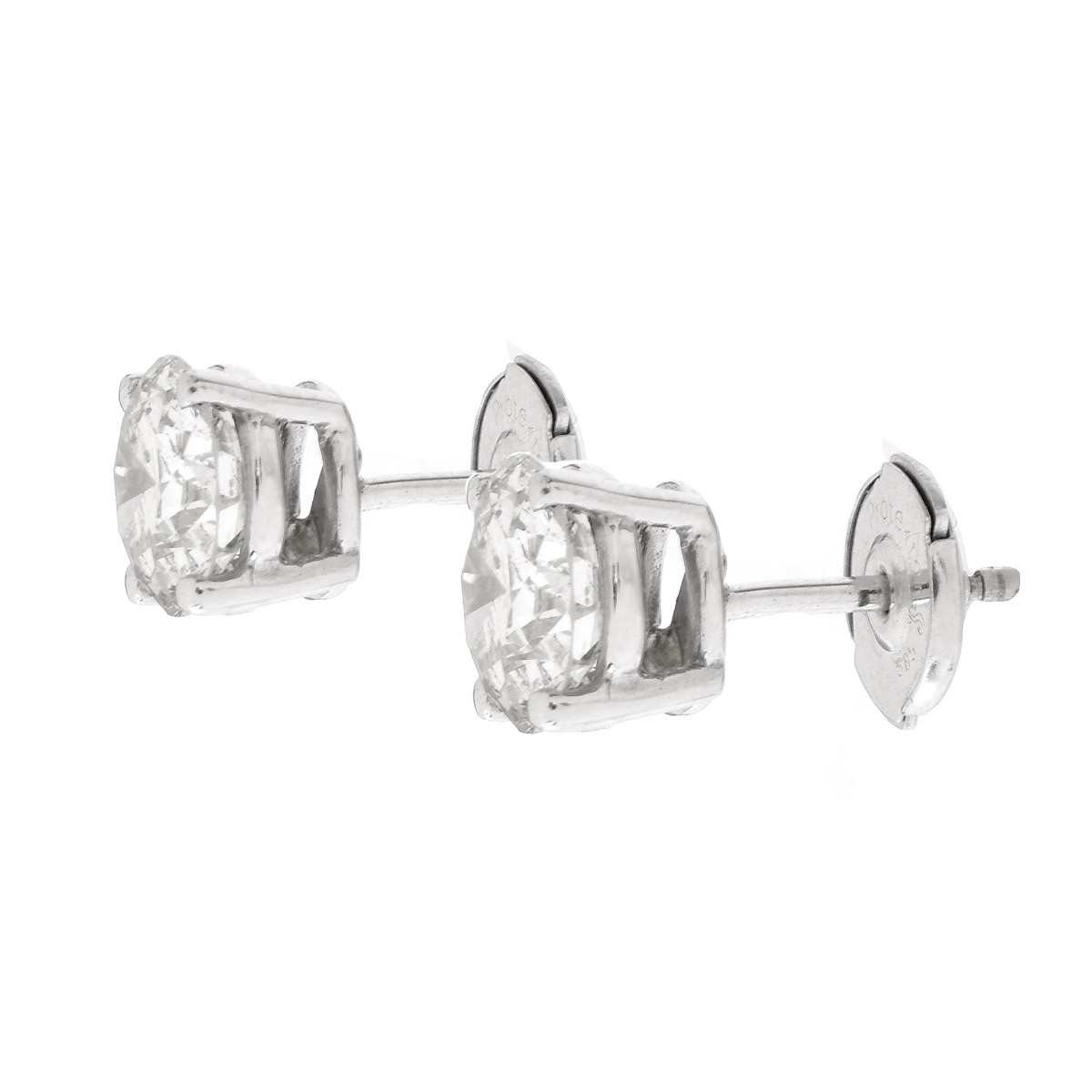 2.25ct TW Diamond and 14K Gold Ear Studs