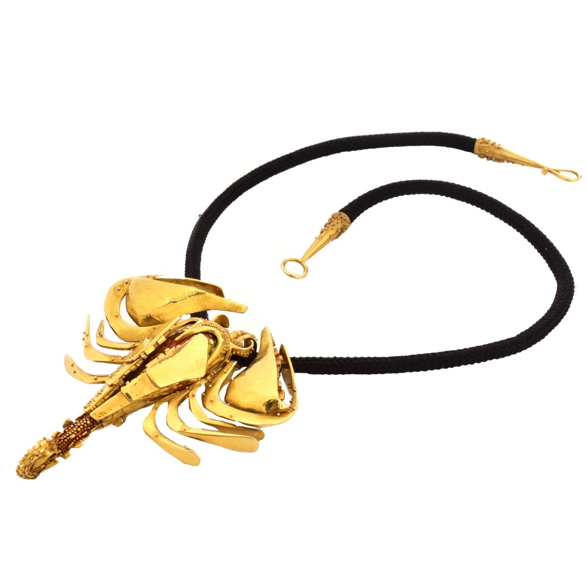 18K Gold Scorpion Pendant Necklace