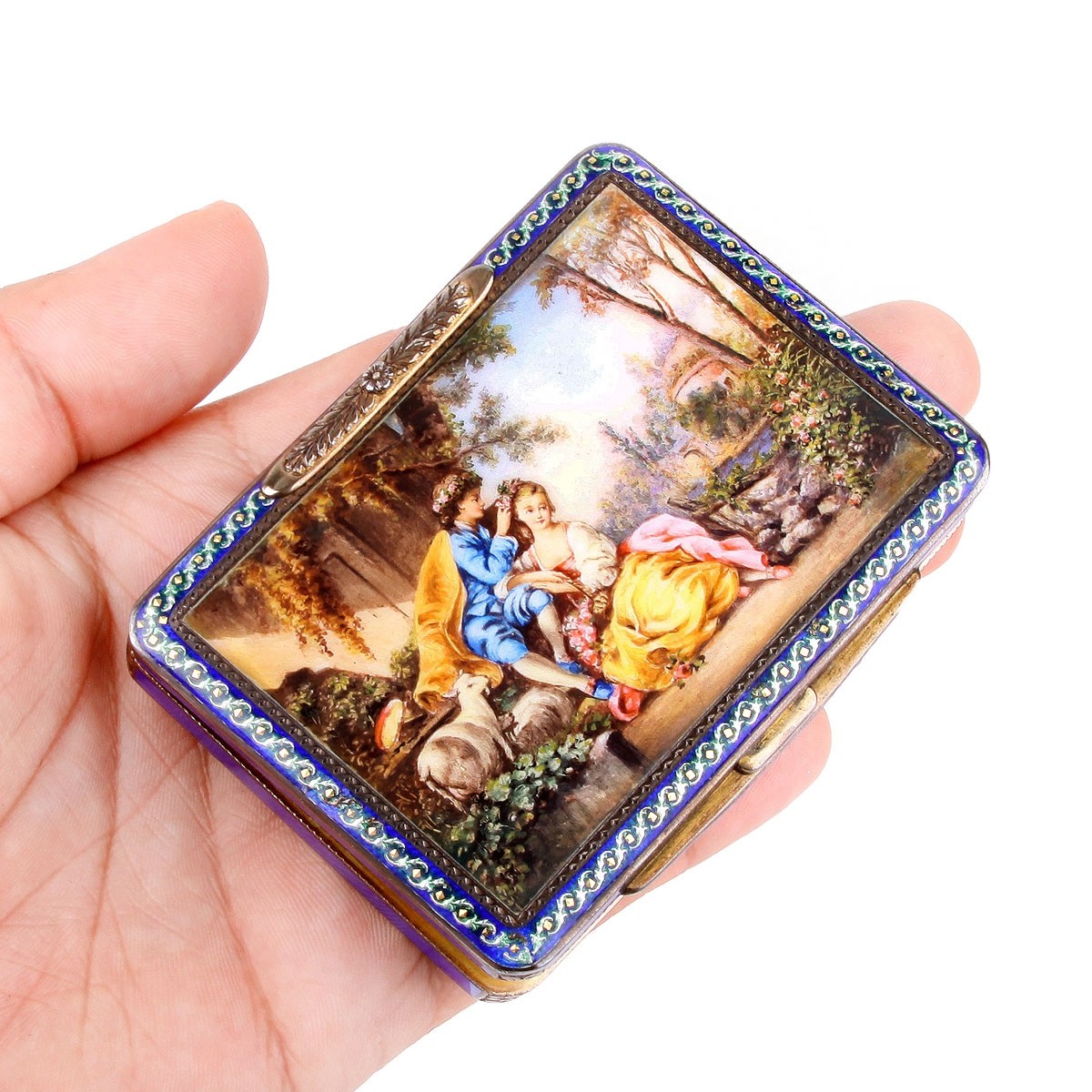 19th Century Panted Enamel Snuff Box