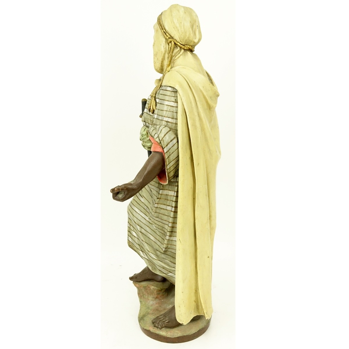 Antique French Polychrome Spelter Arab Figure