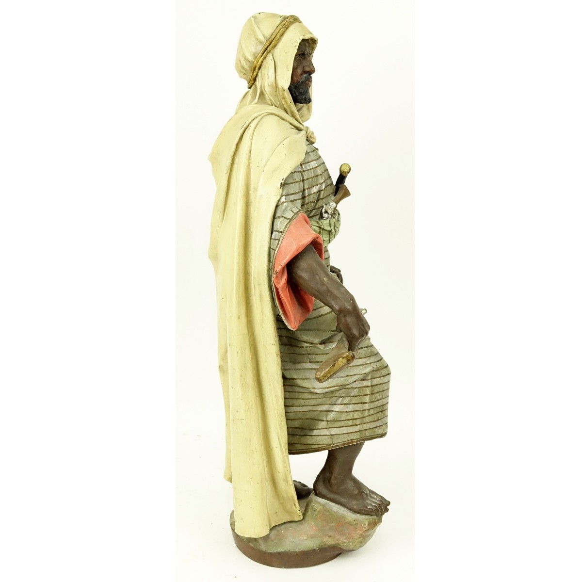 Antique French Polychrome Spelter Arab Figure