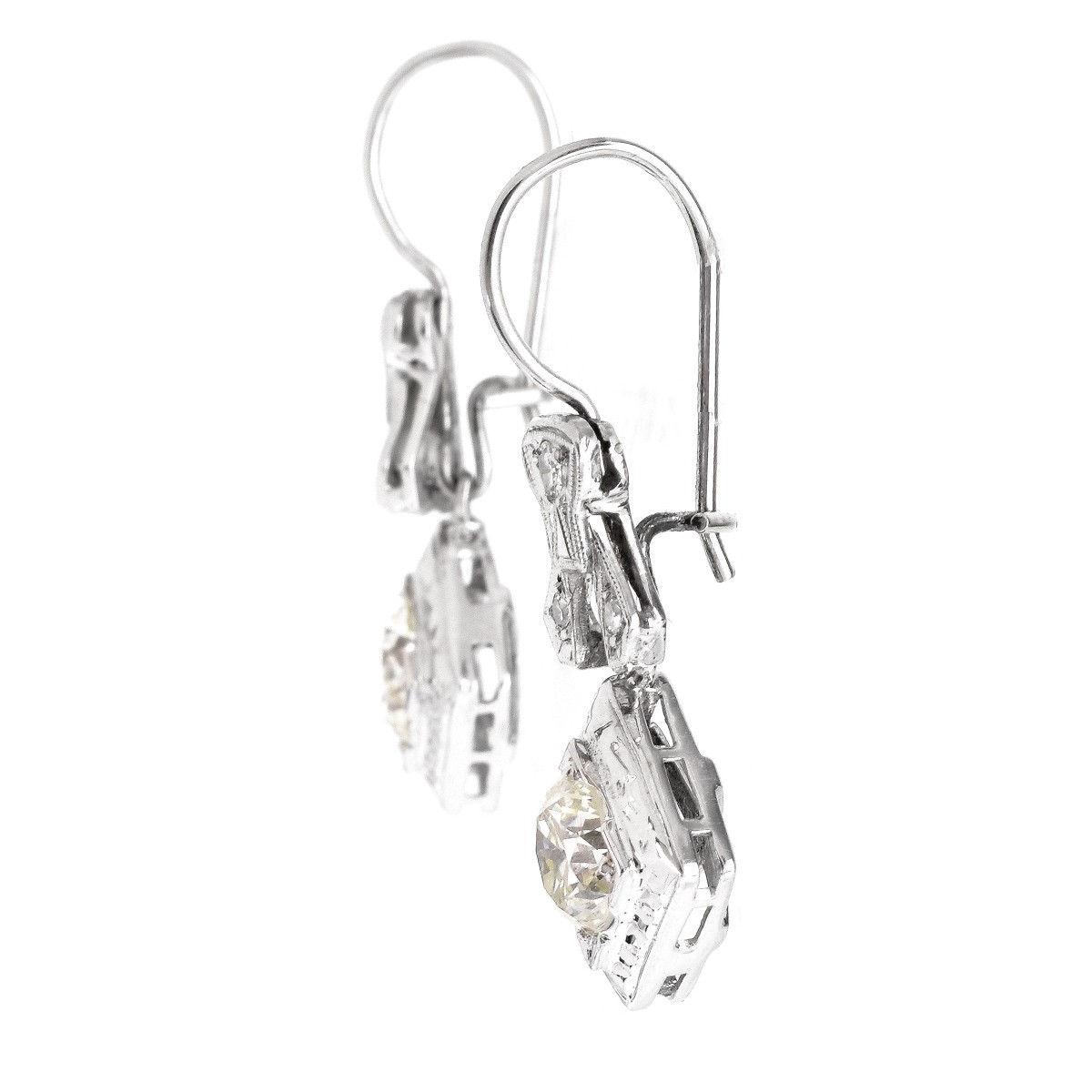 Antique European Cut Diamond Earrings