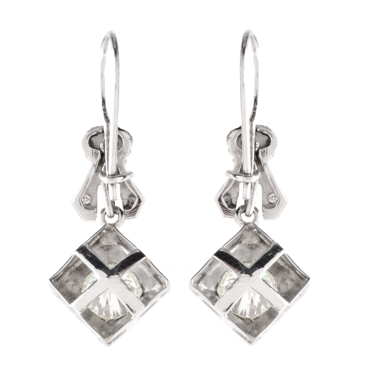 Antique European Cut Diamond Earrings