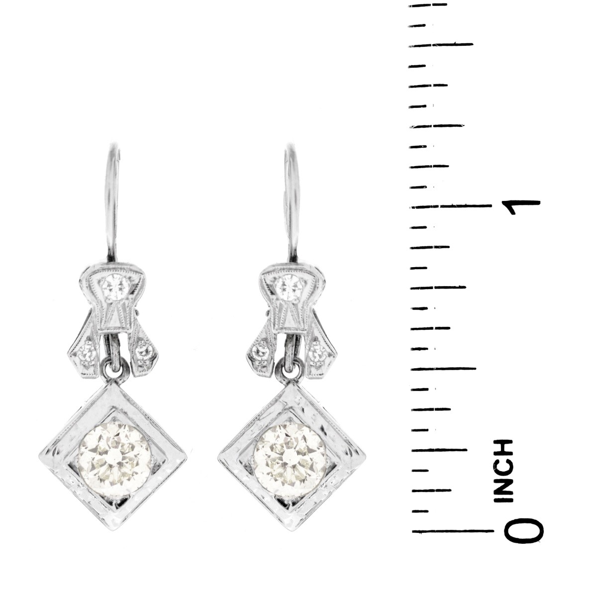 Antique European Cut Diamond Earrings