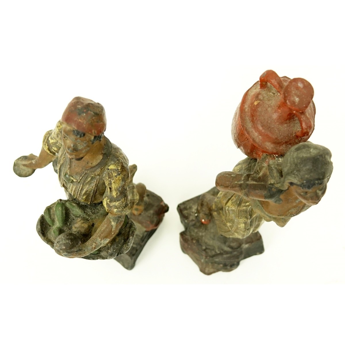 Pair of French Polychrome Spelter Figures